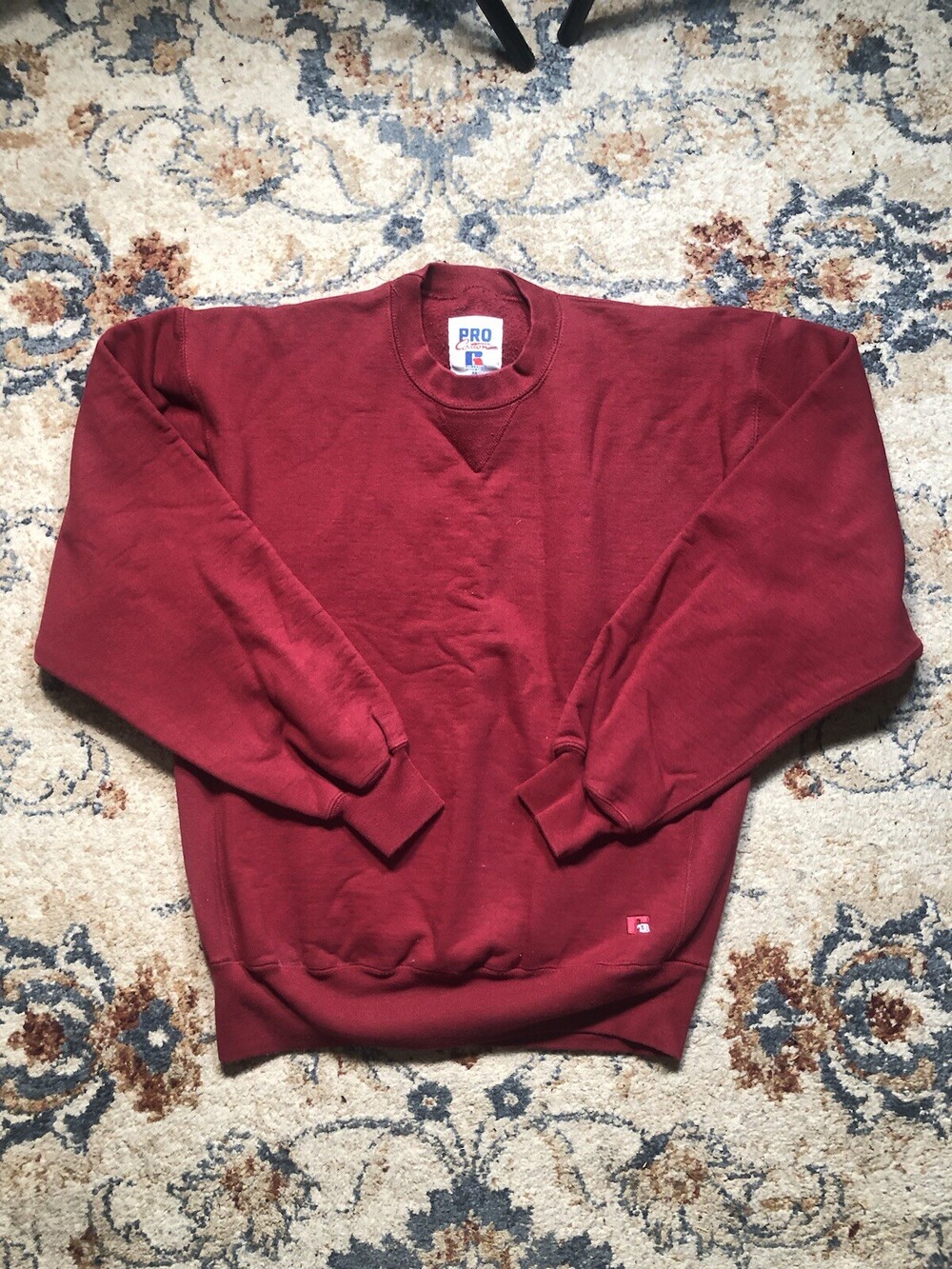 Russell Athletic 90s Crewneck Sweatshirt Vintage Maroon Red Blank Men's M USA